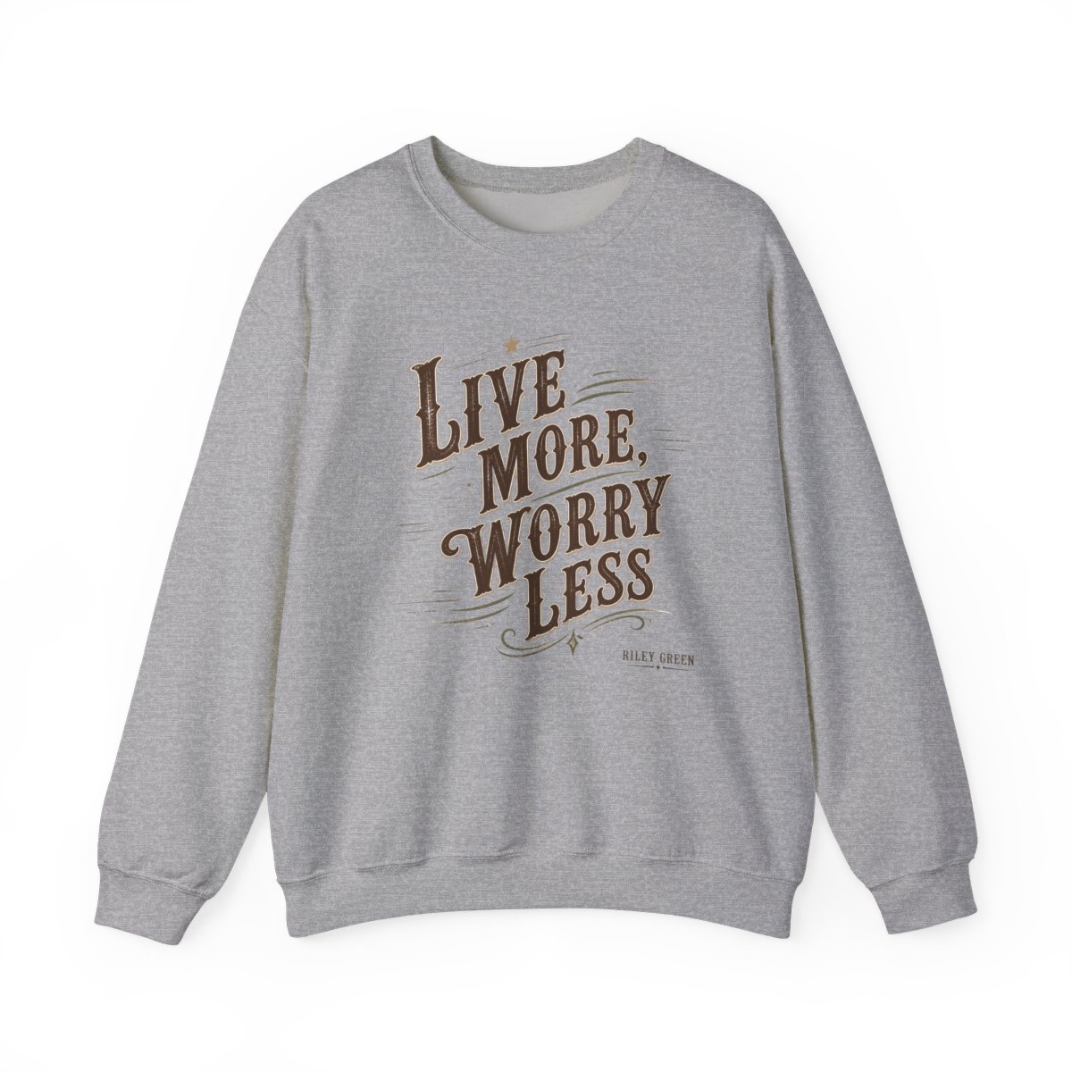 Riley Green "Live More, Worry Less" Crewneck - alternate angle 3, merchandise