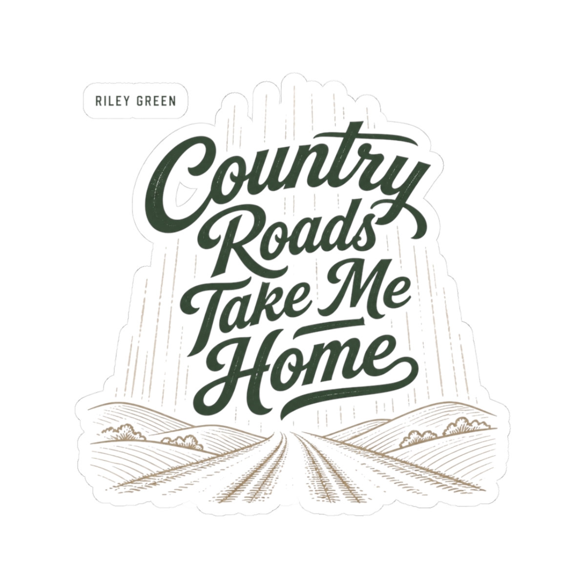Riley Green "Country Roads Take Me Home" Sticker - alternate angle 1, merchandise