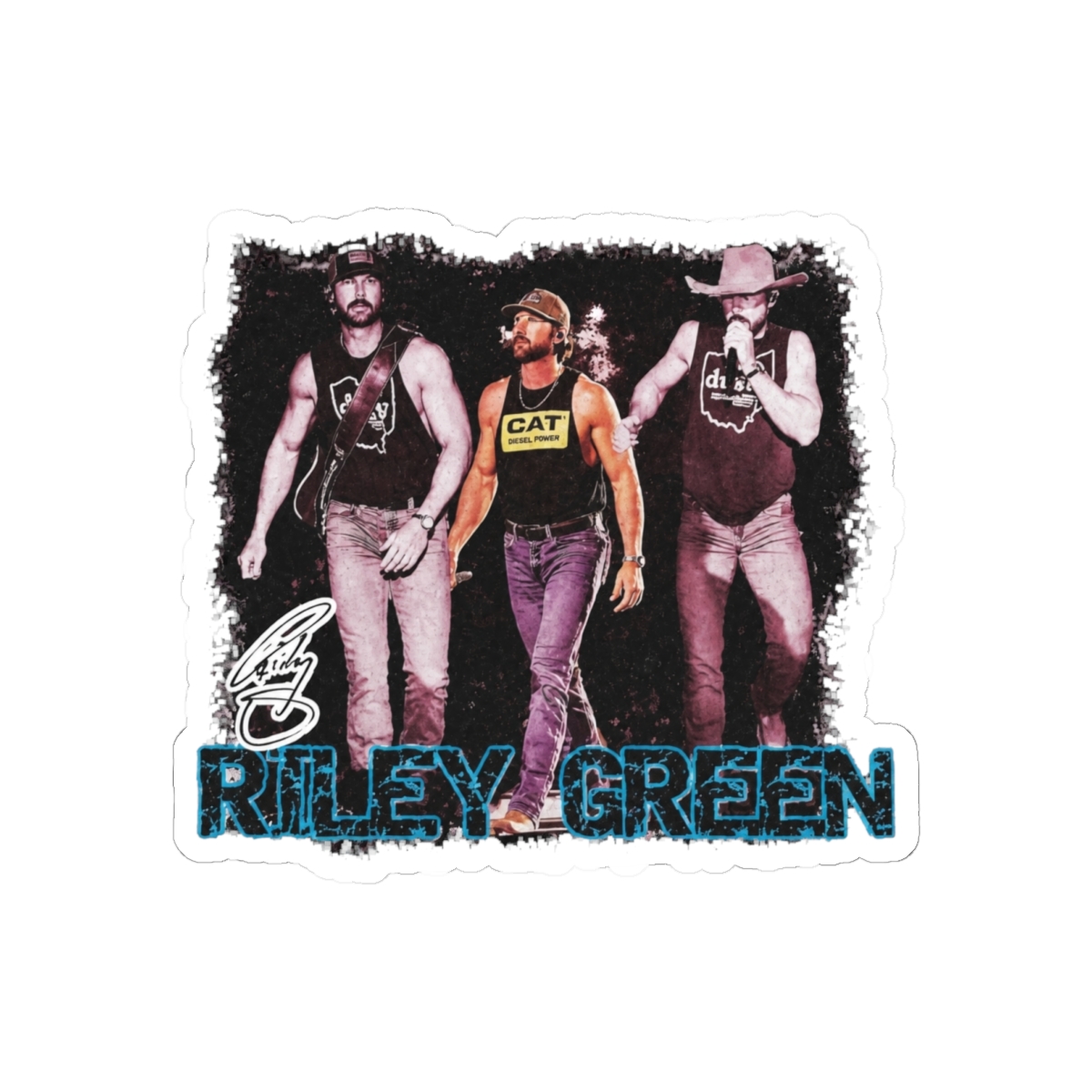 riley green - collage style Sticker