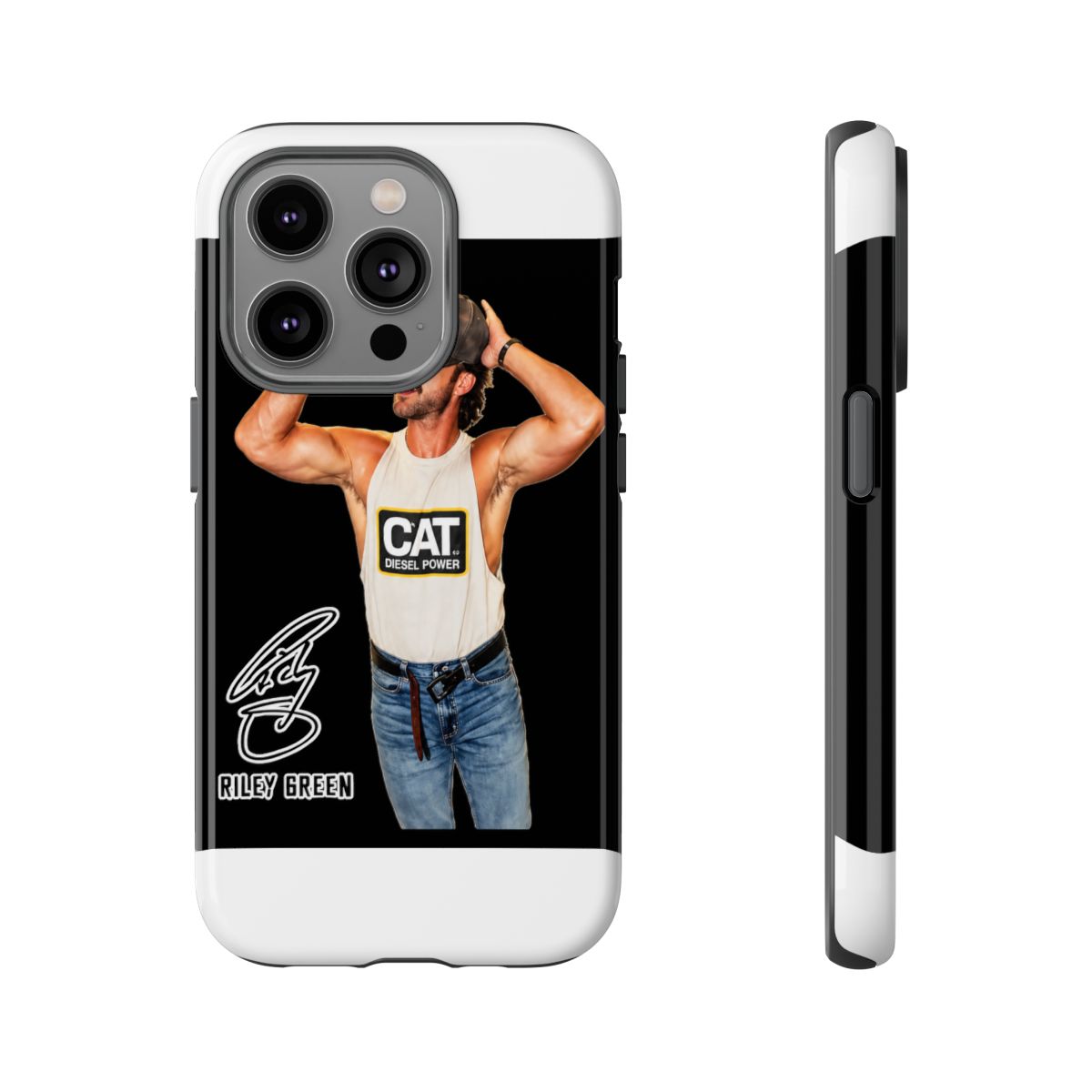 riley green - halftone Phone Case - alternate angle 2, merchandise